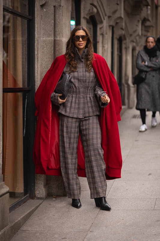 Casaco em fazenda - vermelho