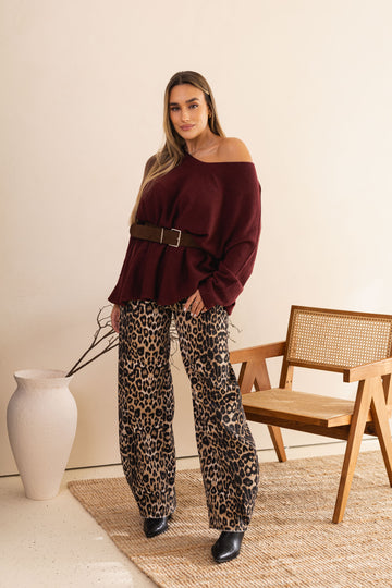 Camisola oversize Olivia - bordeux