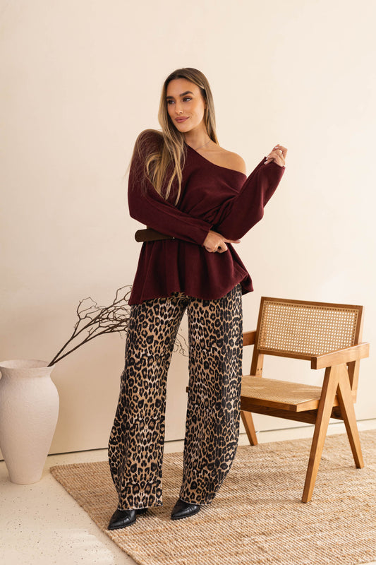 Camisola oversize Olivia - bordeux