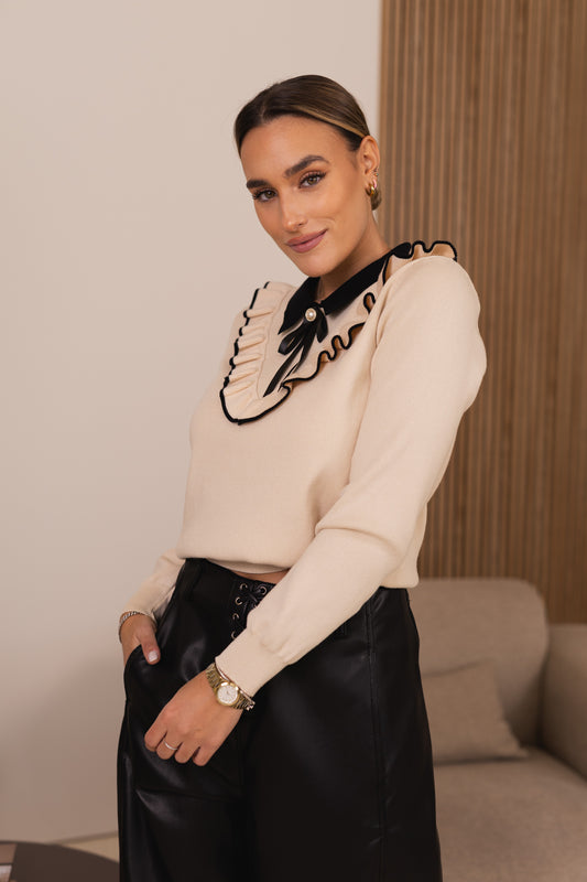 Camisola laço - bege