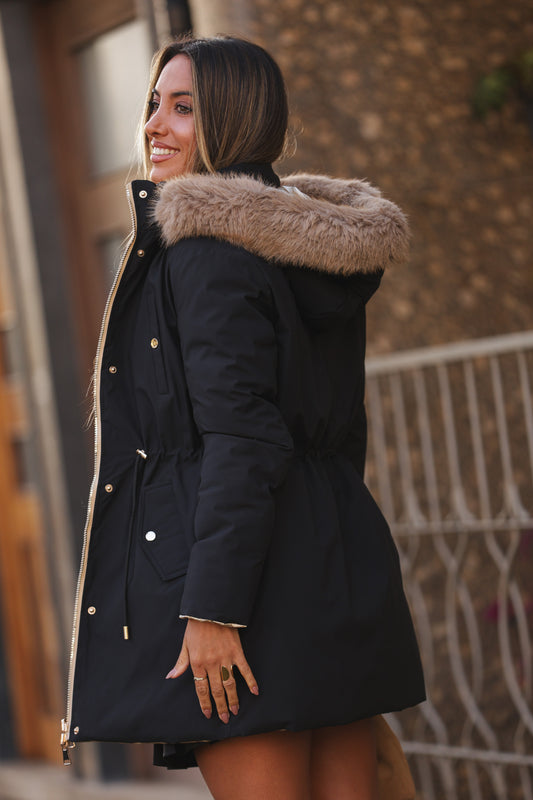 Kispo reversivel - preto c/ dourado