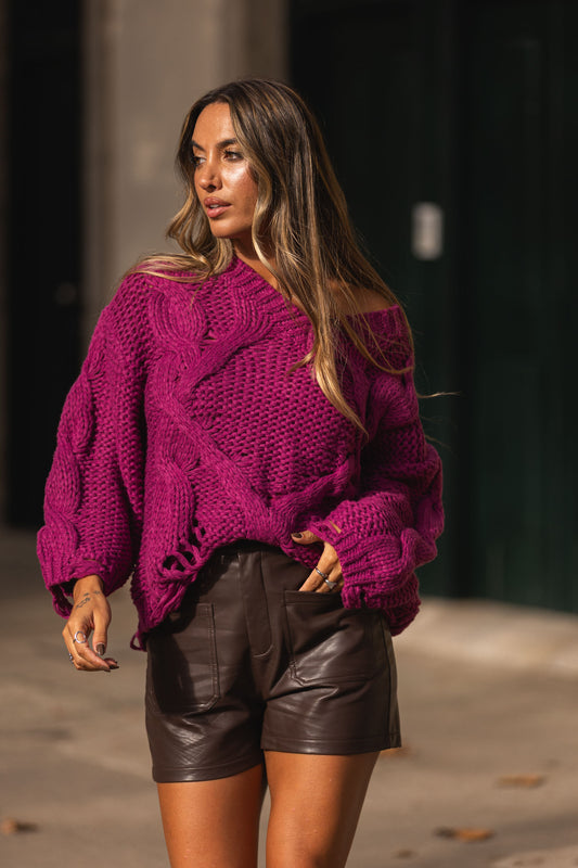 Camisola Margarida - beringela