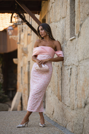 Vestido Atalaia c/ faixa de cetim - rosa