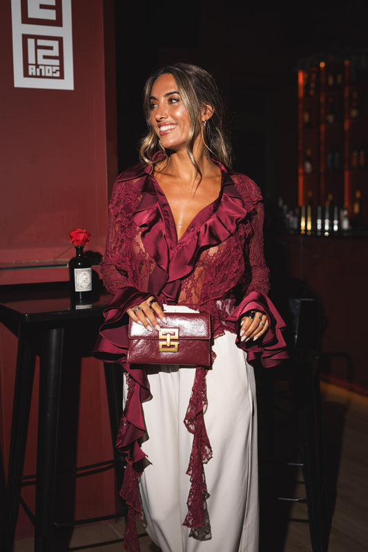 Blusa Cali - bordeux