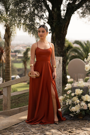 Vestido Suiça - Tijolo
