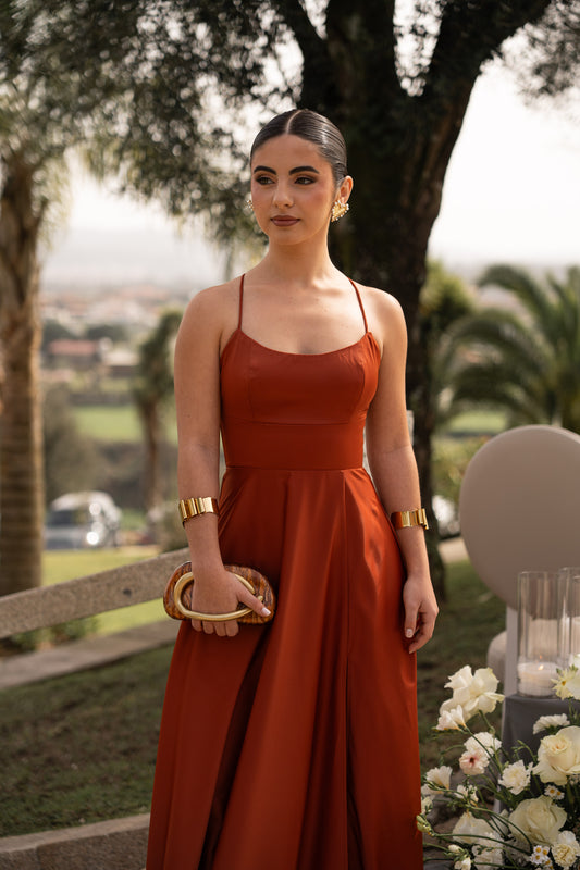 Vestido Suiça - Tijolo