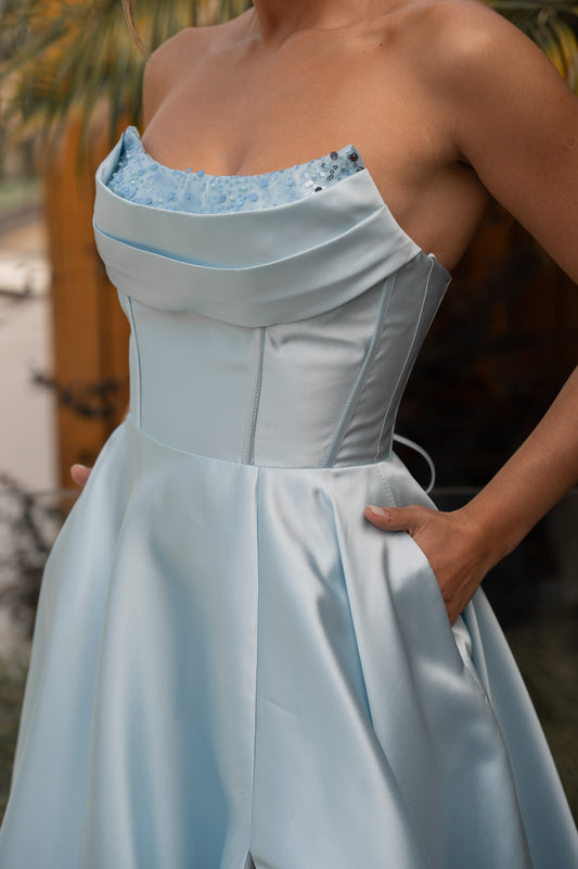 Vestido Verona c/ Brilhos - Azul