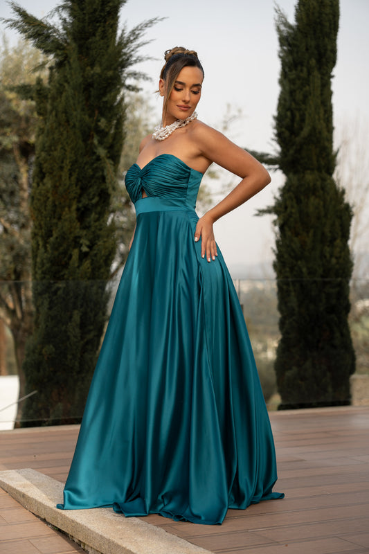 Vestido Getafe (c/ atilhos nas costas) - Petroleo