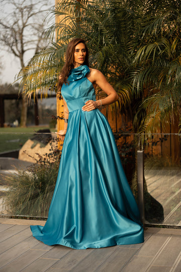 Vestido Varsóvia - Azul Petroleo
