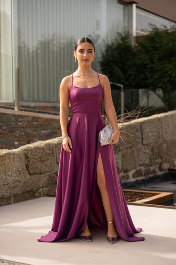 Vestido Suiça - Beringela