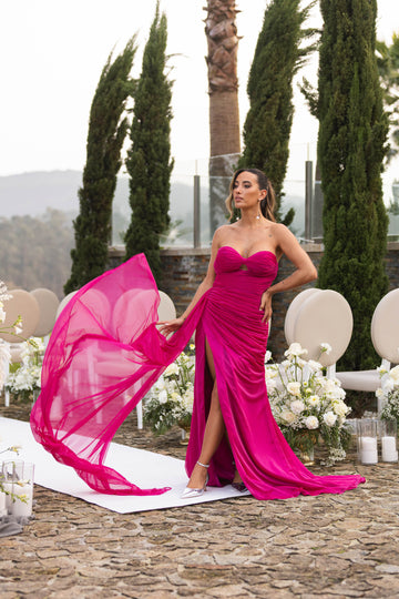Vestido Santorini c/ glitter - Fuschia