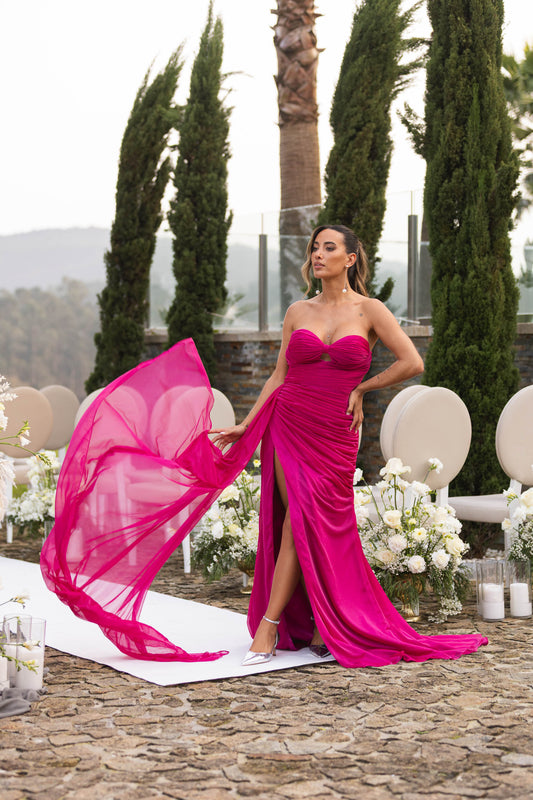 Vestido Santorini c/ glitter - Fuschia