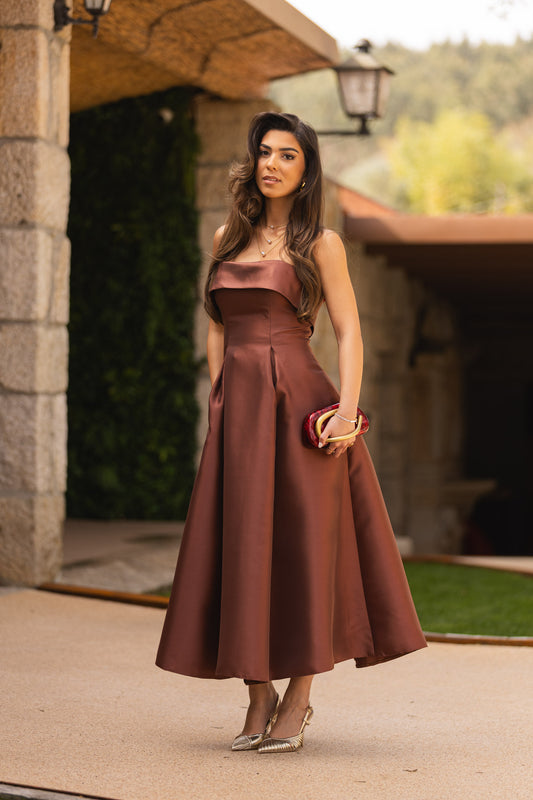 Vestido Viena - Castanho