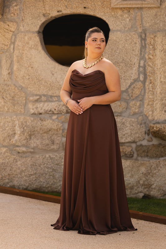 Vestido Gana - Castanho