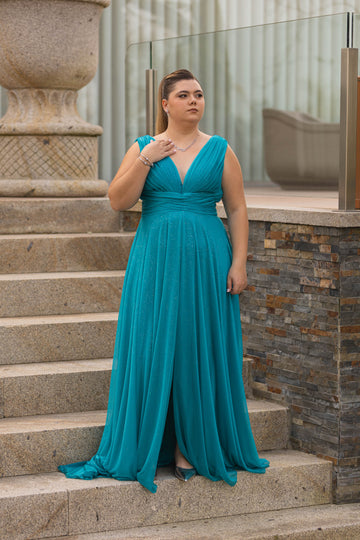 Vestido Equador c/ glitter - azul