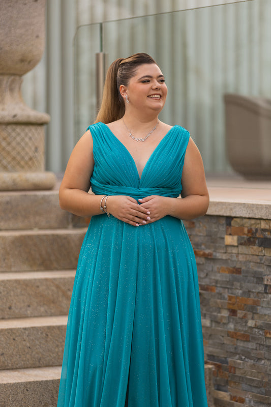 Vestido Equador c/ glitter - azul