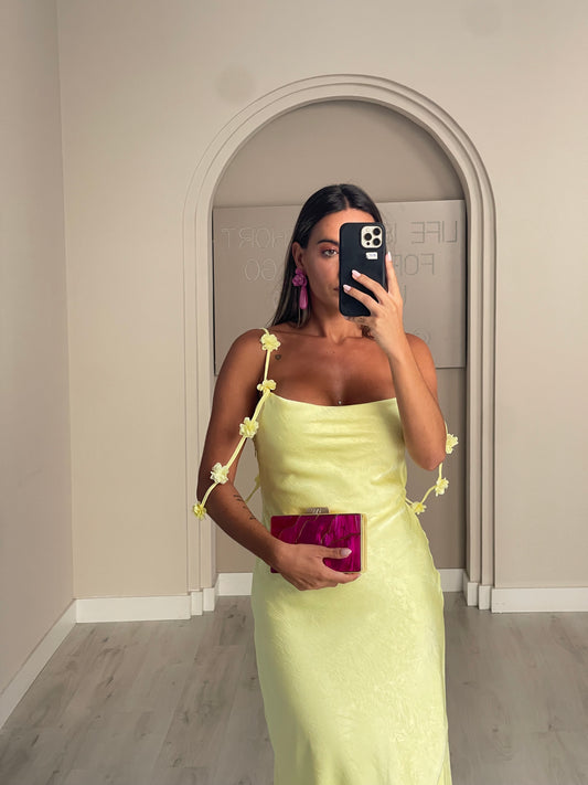 Vestido Musa c/ renda - Amarelo