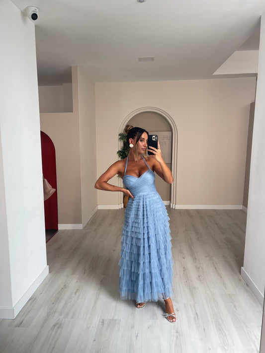 Vestido Eslováquia - azul bebé