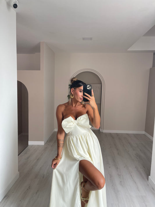 Vestido c/ laço no peito - branco