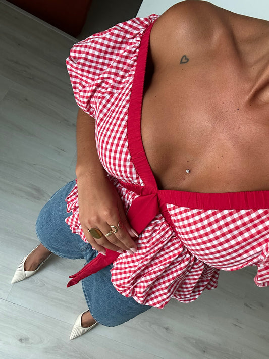 Blusa Quadradinhos - Vermelho