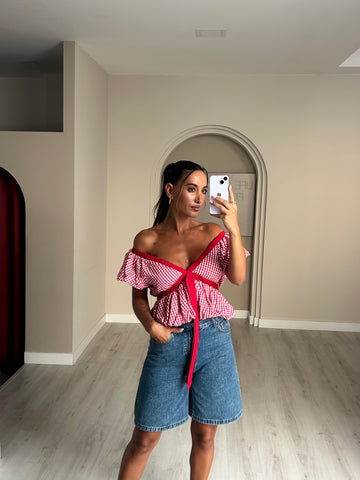 Blusa Quadradinhos - Vermelho