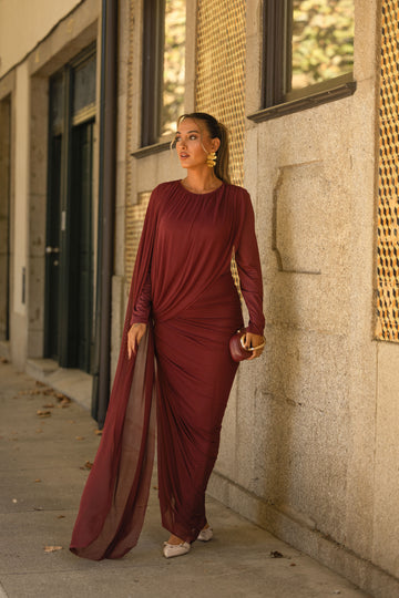 Vestido Mariela - Bordo