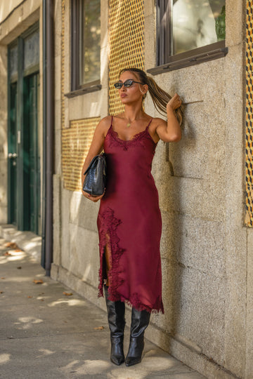 Vestido Amaris - Bordo